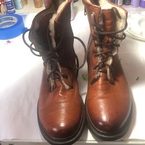 Leather, fur lined boots by FRYE, 9.5 women’s